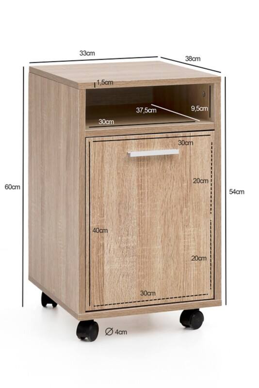 WOHNLING Ladeblok 0 Lades 330 x 380 x 600 mm Eiken