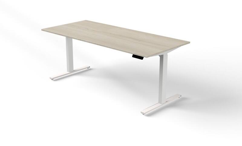 Kerkmann Move 3 Zit-sta-bureau Rechthoekig Esdoorn T-Voet 1,800 (B) x 800 (D) x 1.200 (H) mm Hout