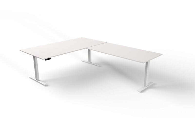 Kerkmann Move 3 Zit-sta-bureau Vrije vorm Wit T-Voet 2,000 (B) x 1,000 (D) x 720 (H) mm Hout