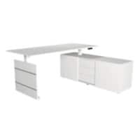 Kerkmann Move 3 Zit-sta-bureau Vrije vorm Eiken T-Voet 3 Lades 1,800 (B) x 800 (D) x 1.200 (H) mm Hout