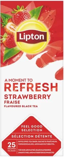 Lipton FGS Fruit Zwarte thee Aardbei 25 stuks
