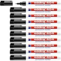 edding 404 Permanentmarker Extra fijn Ronde punt 0,75 mm Zwart Waterbestendig 8 + 2 gratis