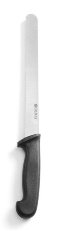 HENDI broodmes HACCP 380 mm, gekarteld lemmet, zwart