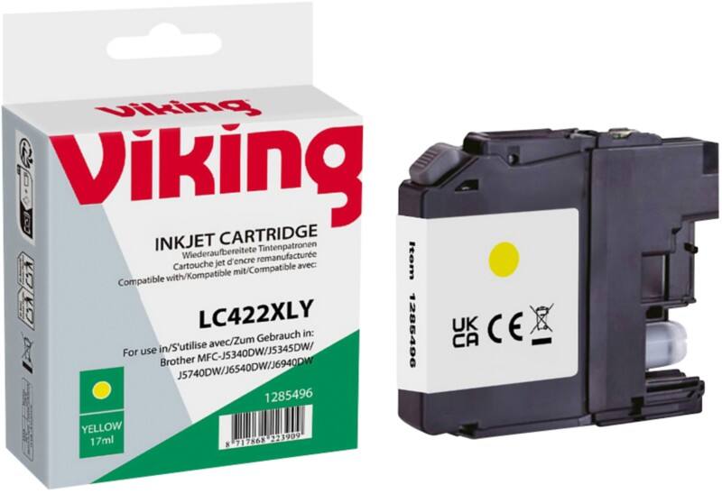 Viking LC-422XLY Compatibel Inktcartridge NB-RLC422XLY Geel