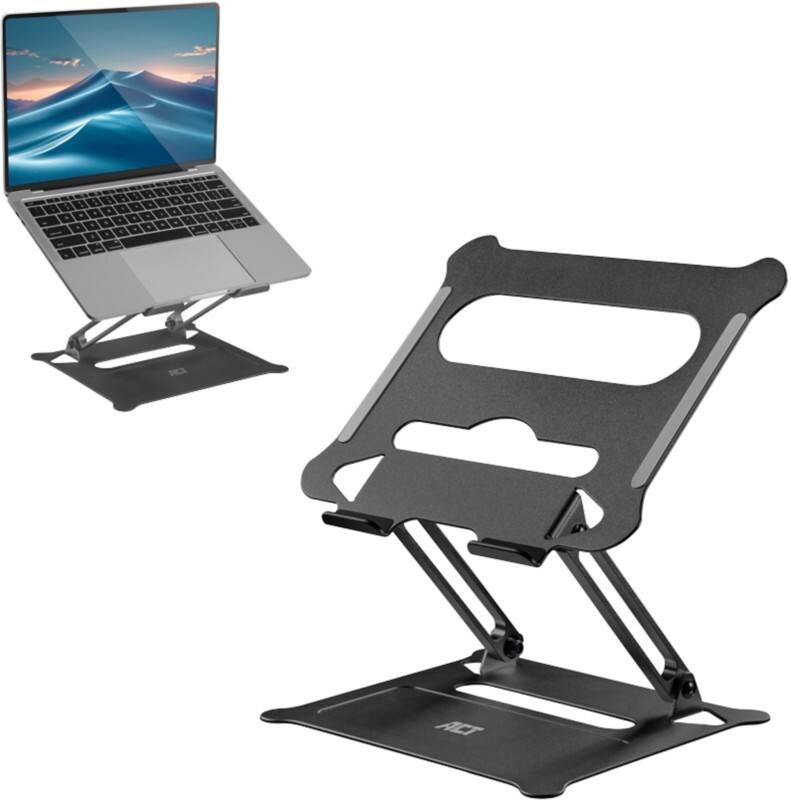 ACT Laptopstandaard Opvouwbaar In hoogte verstelbaar 23,4 cm x 5,3 cm x 26 cm Zwart