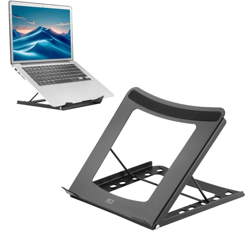 ACT Laptopstandaard Opvouwbaar In hoogte verstelbaar 22,6 cm x 3,5 cm x 22,5 cm Zwart