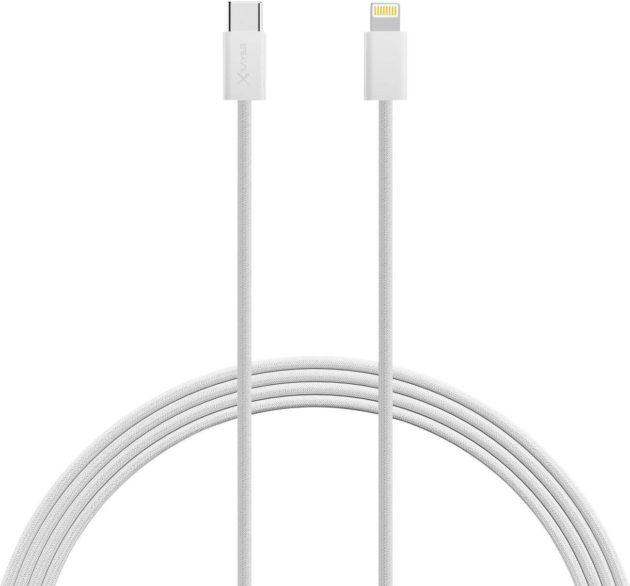 XLayer Oplaadkabel USB-C Male naar Apple Lightning 2 m Wit