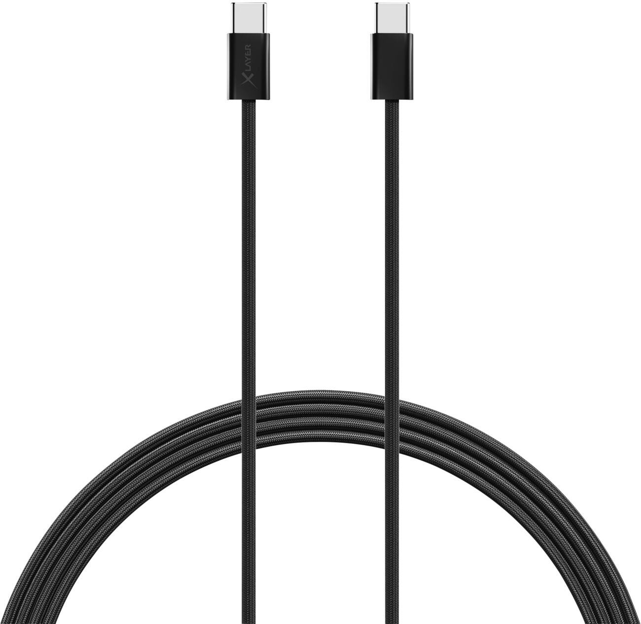XLayer Oplaadkabel USB-C Male USB-C Male 2 m Zwart