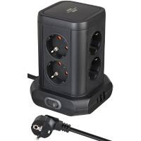 brennenstuhl Tower Stekkerdoos 8 Stopcontacten 2 x USB-A & 1x USB-C Power Delivery 2 m Zwart