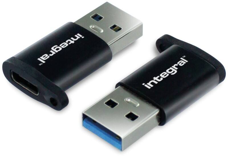 Integral USB-connector USB-A Male USB-C Female Zwart 2 stuks