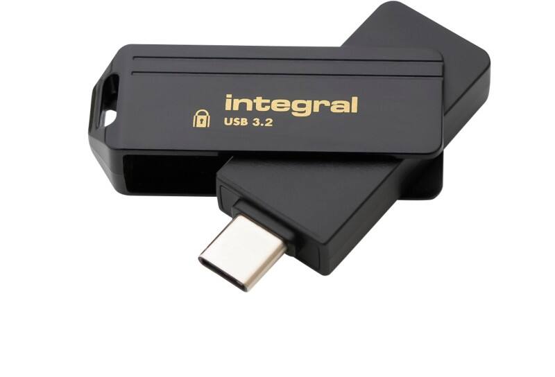 Integral USB-stick 256 GB USB Type-C Goud, zwart