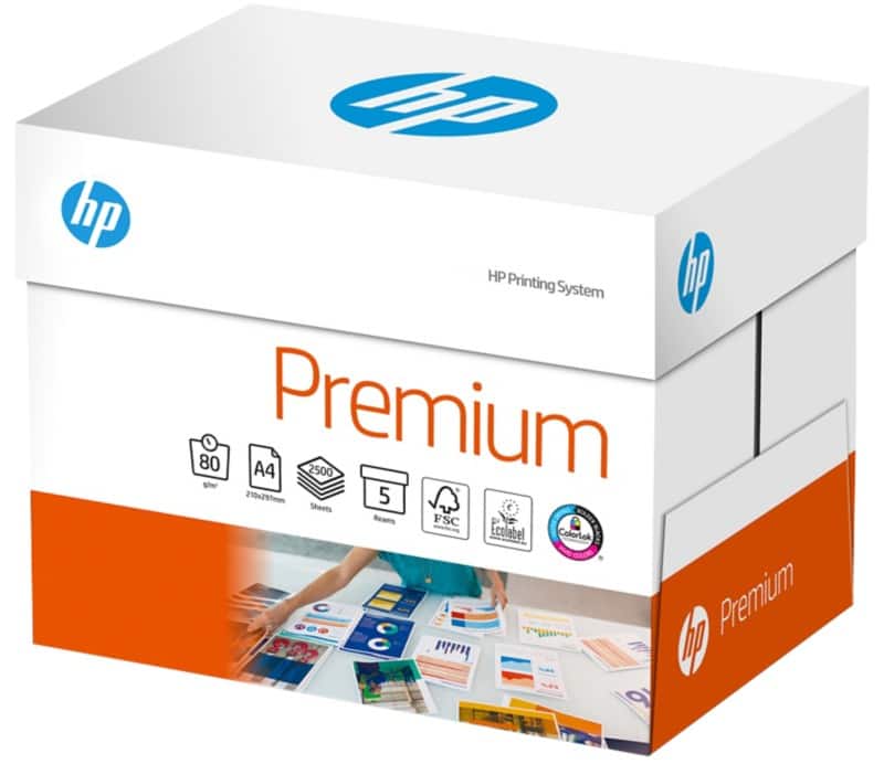 HP Premium A4 Kopieerpapier  80 g/m² Glad Wit 168 CIE 5 Pakken à 500 Vellen