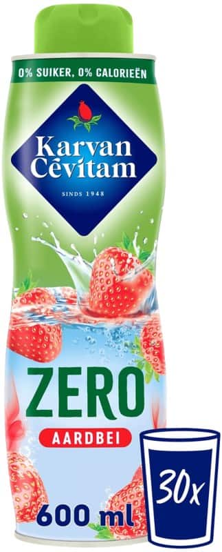 Karvan Cevitam Zero Limonadesiroop Aardbei 600 ml