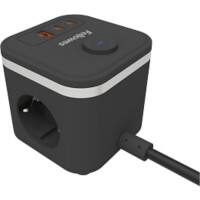 Fellowes Stekkerdoos USB-A & USB-C 3-way 2 m Zwart