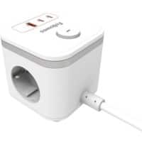 Fellowes Stekkerdoos USB-A & USB-C 3-way 2 m Wit