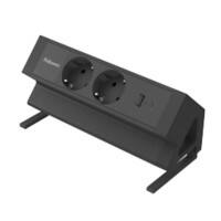 Fellowes Stekkerdoos voor bureau USB-A & USB-C 2-way 2 m Zwart