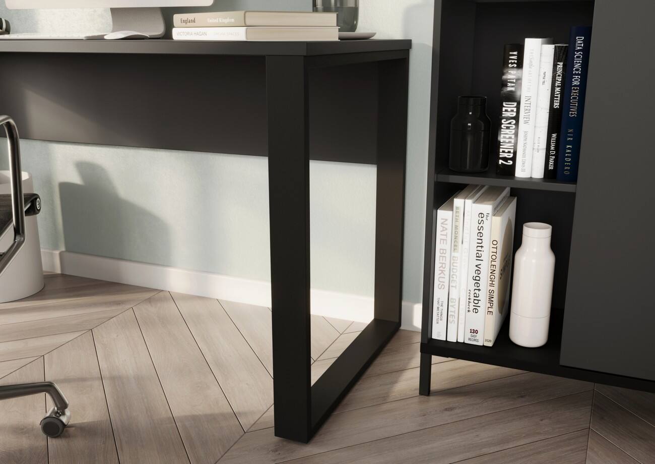 GERMANIA Rovigo Bureau Rechthoekig Grafiet 600 mm (D) x 740 mm (H) Metaal, Spaanplaat