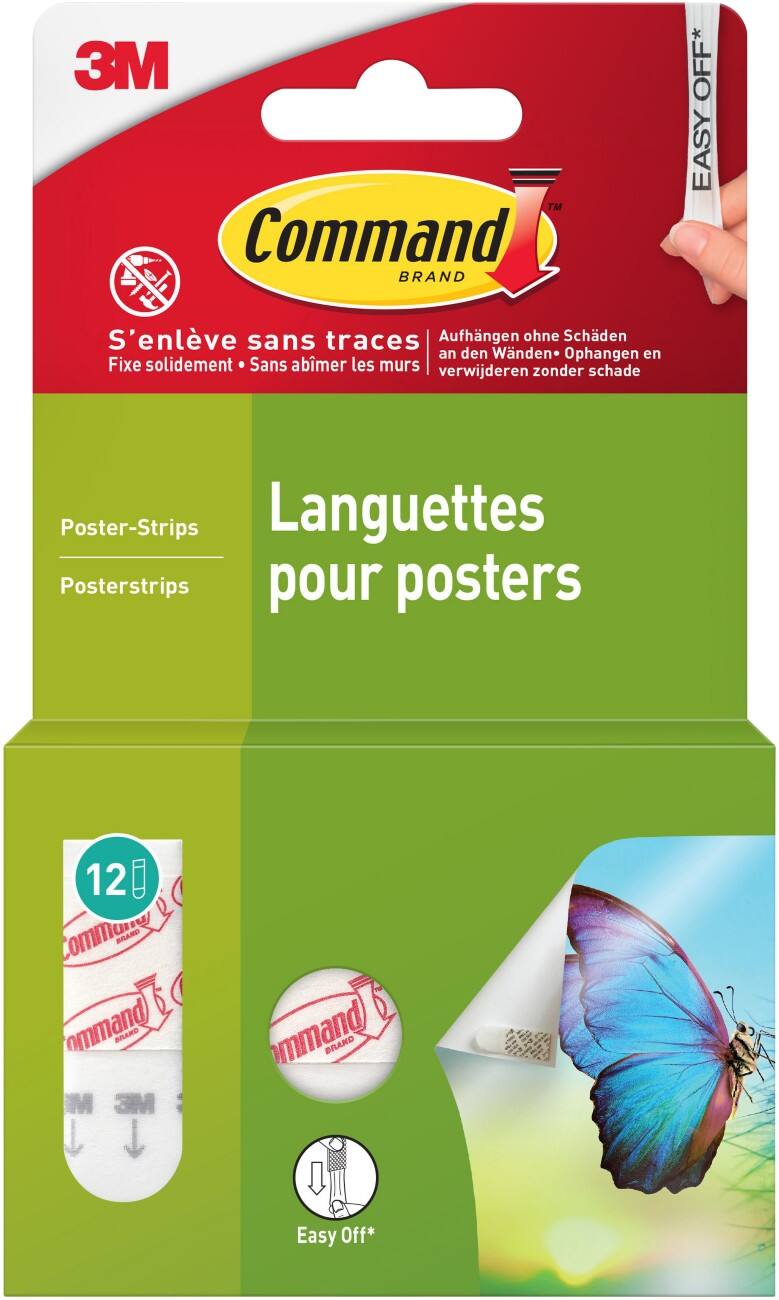 Command Posterstrips 17204 Wit 14 mm (B) x 0,044 m (L) Schuim 12 stuks