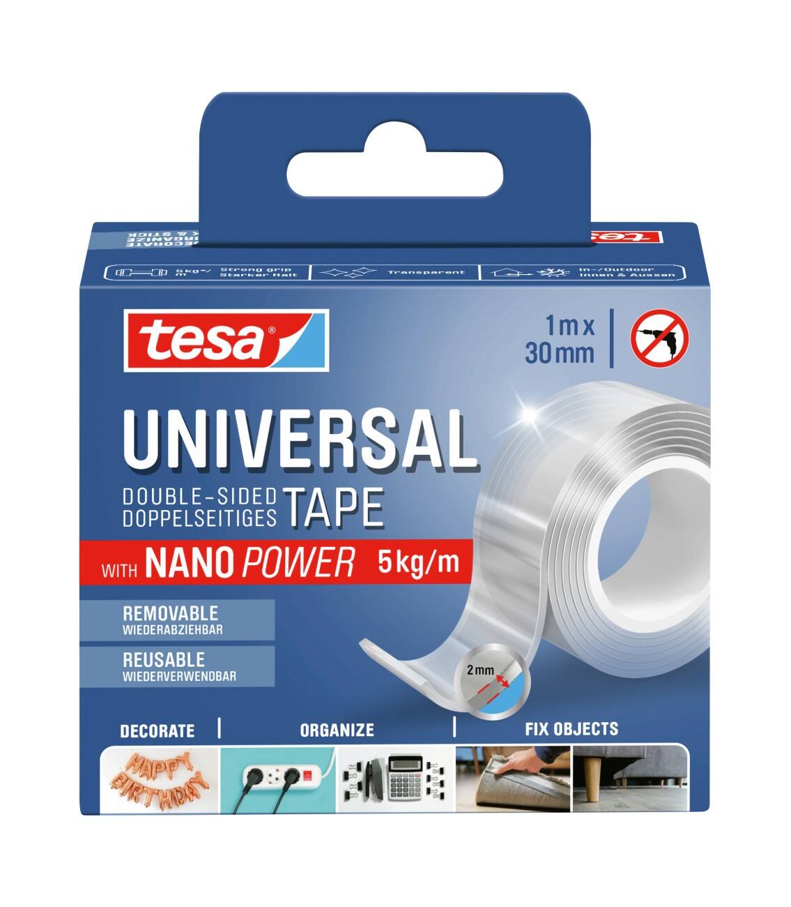 tesa Universal Dubbelzijdige tape met Nano Power
