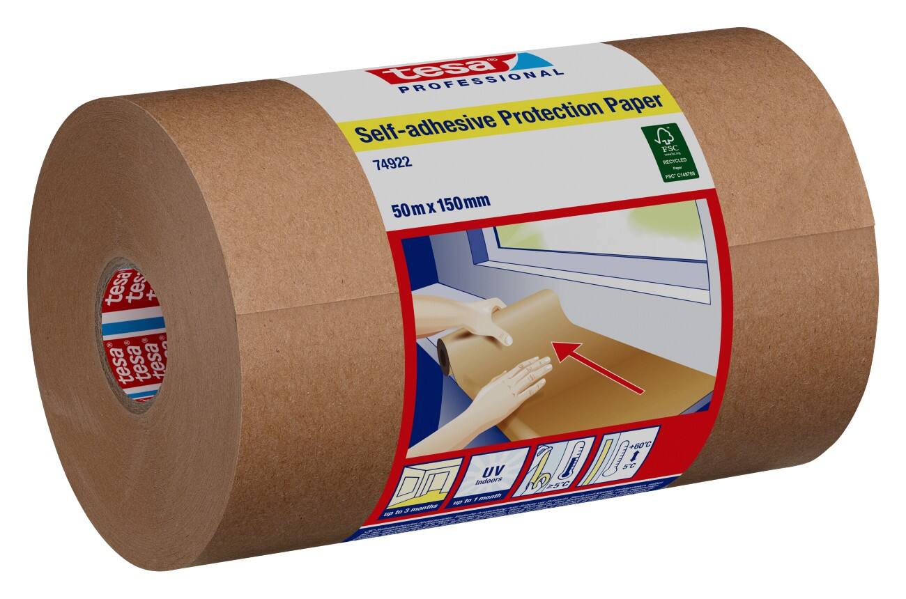 tesa Professional Kraftpapiertape Zelfklevend 50 m x 150 mm