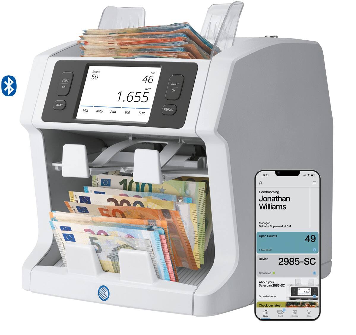 Safescan Biljettelmachine Met Valsgelddetector Grijs