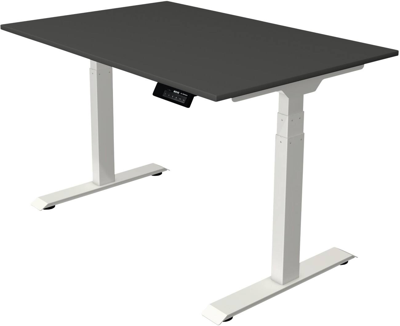 Kerkmann Elektrisch hoogteverstelbaar Zit-sta-bureau Rechthoekig T-voet 1,200(B) x 800 (D) x 1,270 (H) mm Melamine, Spaanplaat, Staal