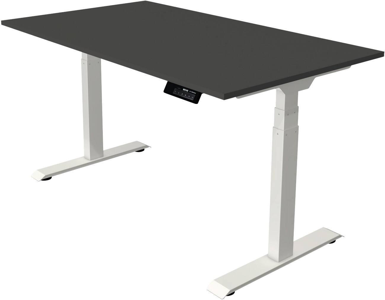 Kerkmann Elektrisch hoogteverstelbaar Zit-sta-bureau Rechthoekig T-voet 1,400(B) x 800 (D) x 1,270 (H) mm Melamine, Spaanplaat, Staal