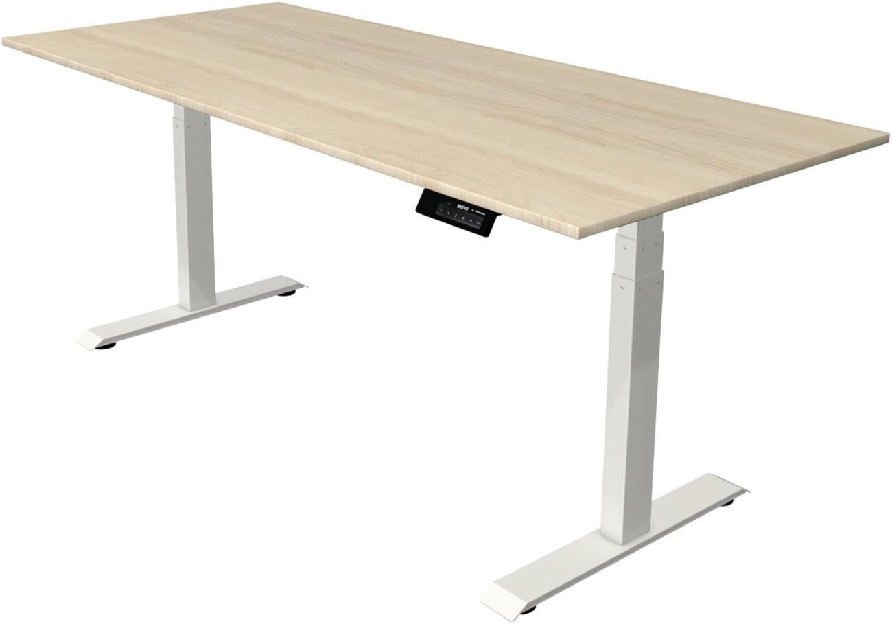 Kerkmann Elektrisch hoogteverstelbaar Zit-sta-bureau Rechthoekig T-voet 1,800(B) x 800 (D) x 1,270 (H) mm Melamine, Spaanplaat, Staal