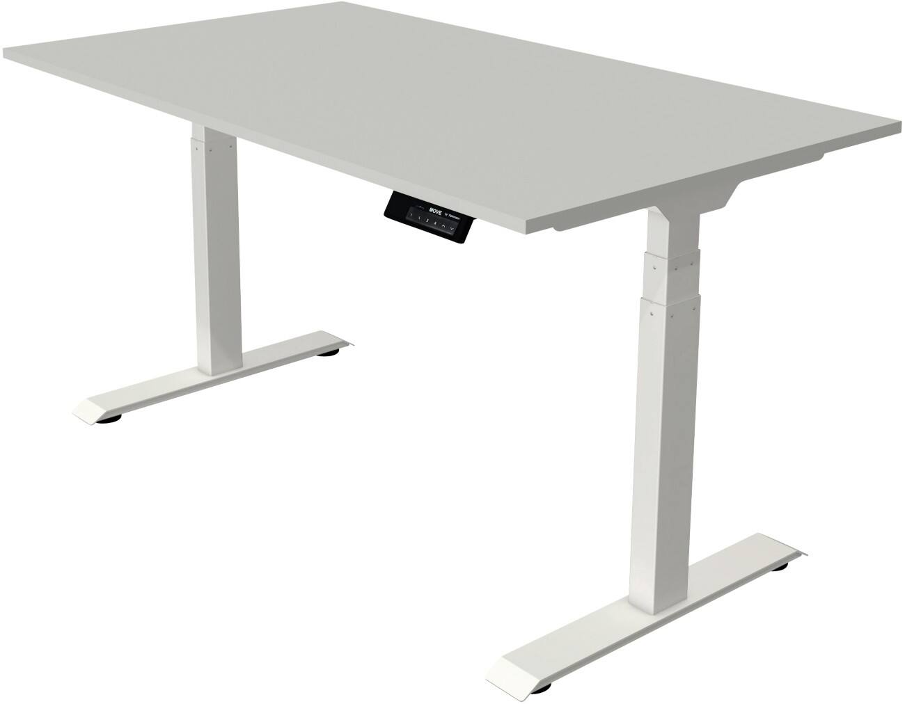 Kerkmann Elektrisch hoogteverstelbaar Zit-sta-bureau Rechthoekig T-voet 1,400(B) x 800 (D) x 1,270 (H) mm Melamine, Spaanplaat, Staal