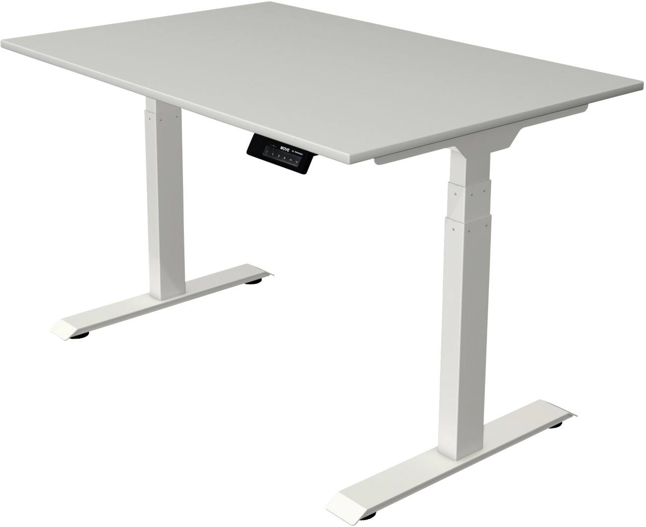 Kerkmann Elektrisch hoogteverstelbaar Zit-sta-bureau Rechthoekig T-voet 1,200(B) x 800 (D) x 1,270 (H) mm Melamine, Spaanplaat, Staal