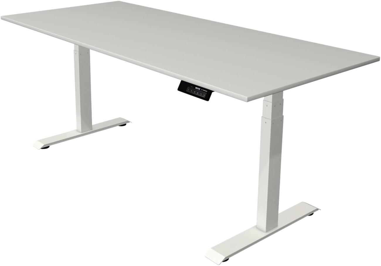 Kerkmann Elektrisch hoogteverstelbaar Zit-sta-bureau Rechthoekig T-voet 1,800(B) x 800 (D) x 1,270 (H) mm Melamine, Spaanplaat, Staal