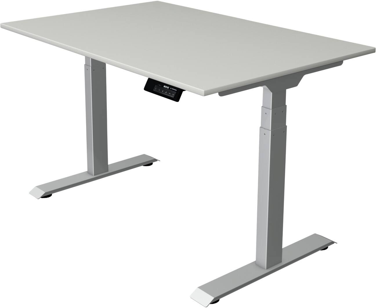 Kerkmann Elektrisch hoogteverstelbaar Zit-sta-bureau Rechthoekig T-voet 1,200(B) x 800 (D) x 1,270 (H) mm Melamine, Spaanplaat, Staal