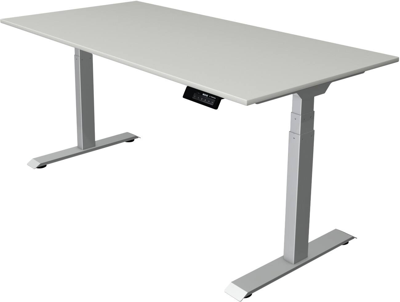 Kerkmann Elektrisch hoogteverstelbaar Zit-sta-bureau Rechthoekig T-voet 1,600(B) x 800 (D) x 1,270 (H) mm Melamine, Spaanplaat, Staal