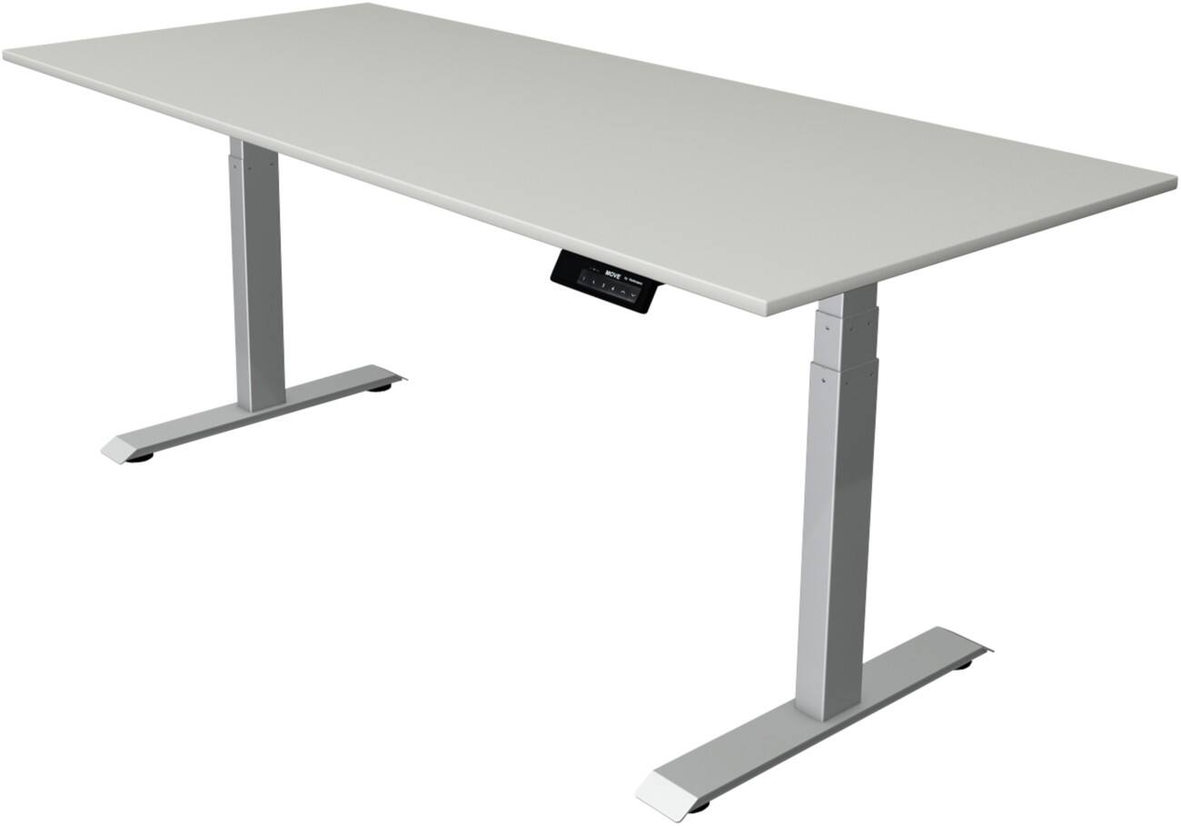 Kerkmann Elektrisch hoogteverstelbaar Zit-sta-bureau Rechthoekig T-voet 1,800(B) x 800 (D) x 1,270 (H) mm Melamine, Spaanplaat, Staal