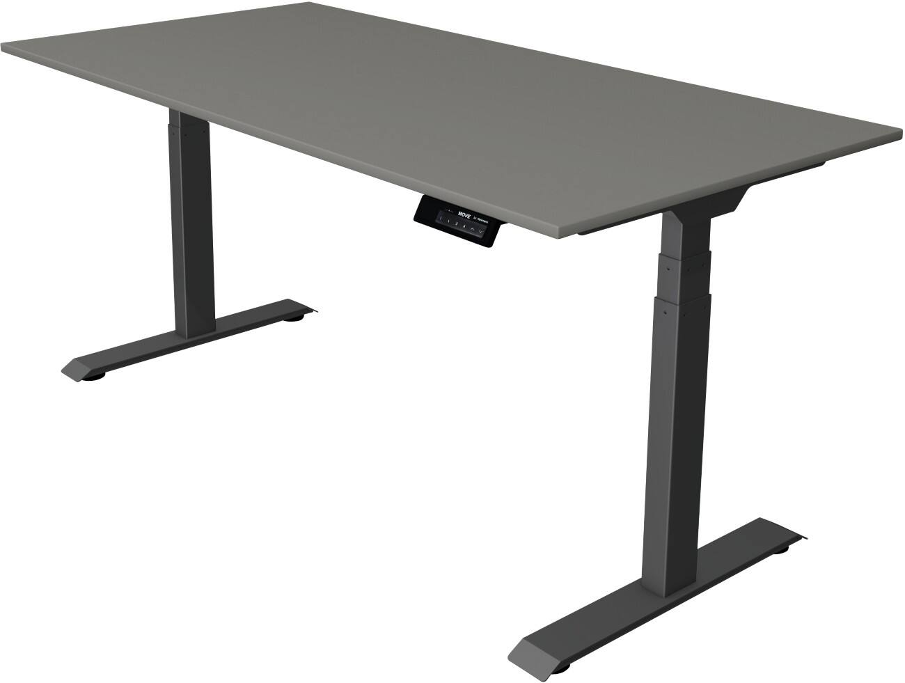 Kerkmann Elektrisch hoogteverstelbaar Zit-sta-bureau Rechthoekig T-voet 1,600(B) x 800 (D) x 1,270 (H) mm Melamine, Spaanplaat, Staal