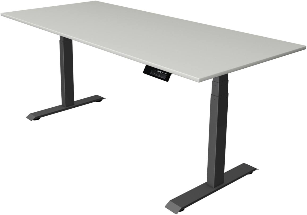 Kerkmann Elektrisch hoogteverstelbaar Zit-sta-bureau Rechthoekig T-voet 1,800(B) x 800 (D) x 1,270 (H) mm Melamine, Spaanplaat, Staal