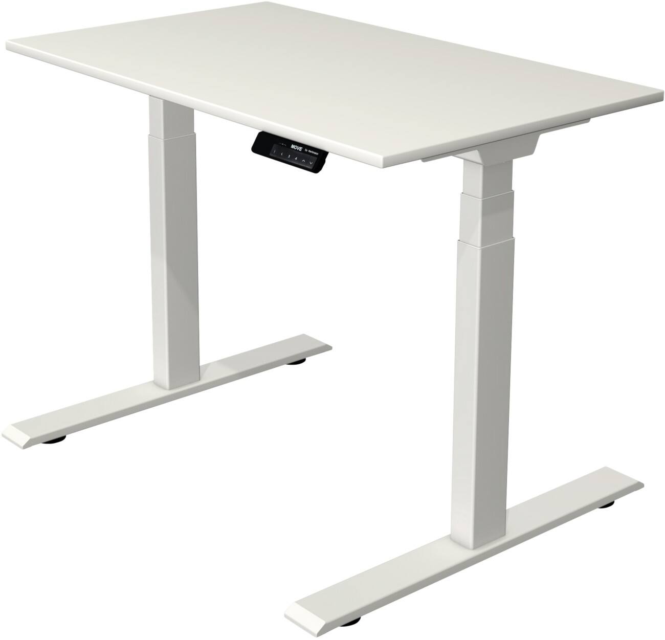 Kerkmann Elektrisch hoogteverstelbaar Zit-sta-bureau Rechthoekig T-voet 1,000(B) x 800 (D) x 1,270 (H) mm Melamine, Spaanplaat, Staal