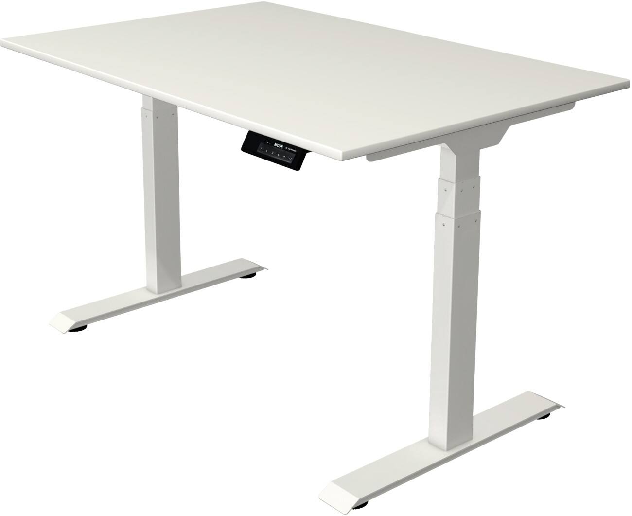 Kerkmann Elektrisch hoogteverstelbaar Zit-sta-bureau Rechthoekig T-voet 1,200(B) x 800 (D) x 1,270 (H) mm Melamine, Spaanplaat, Staal