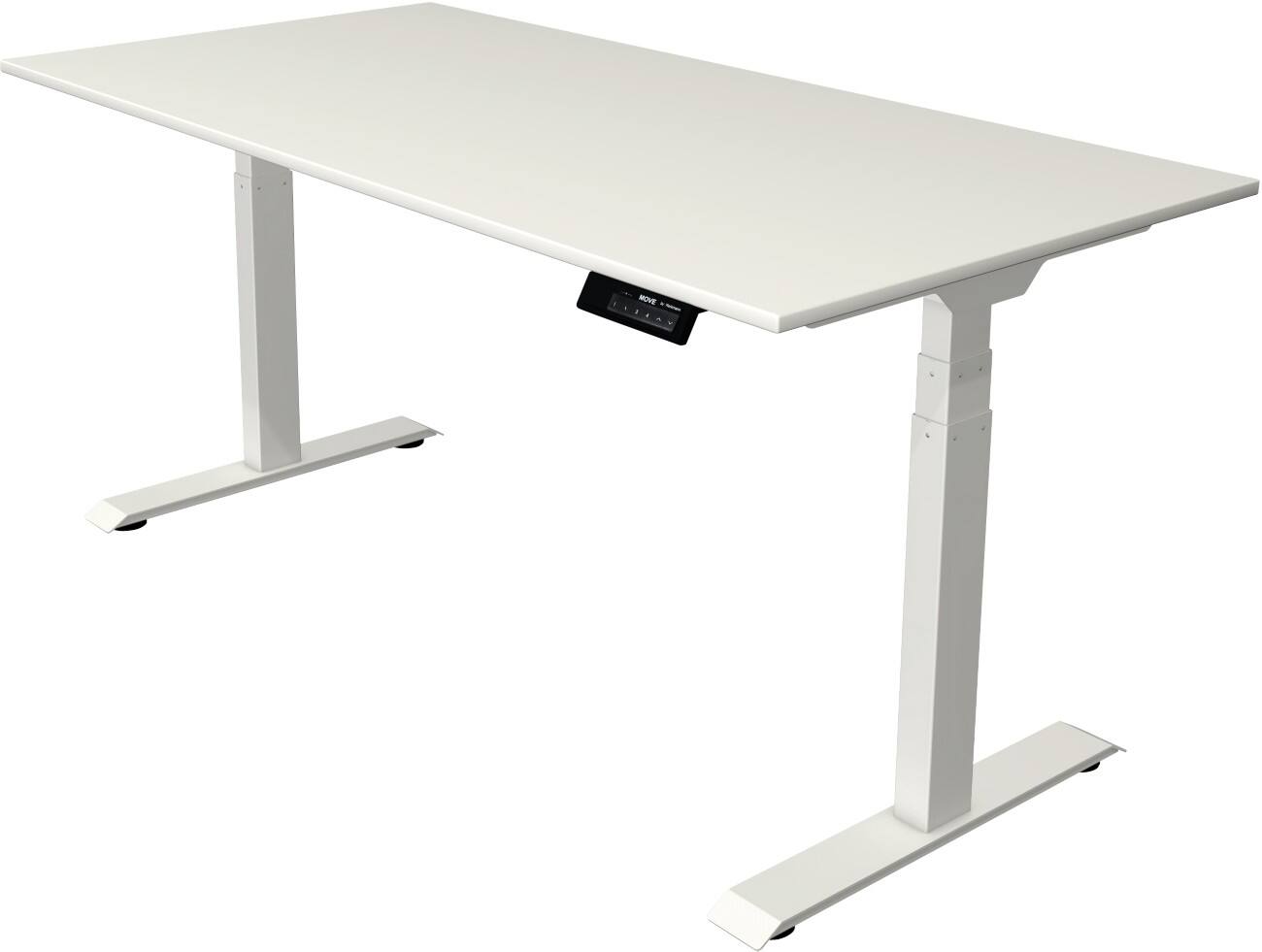 Kerkmann Elektrisch hoogteverstelbaar Zit-sta-bureau Rechthoekig T-voet 1,600(B) x 800 (D) x 1,270 (H) mm Melamine, Spaanplaat, Staal