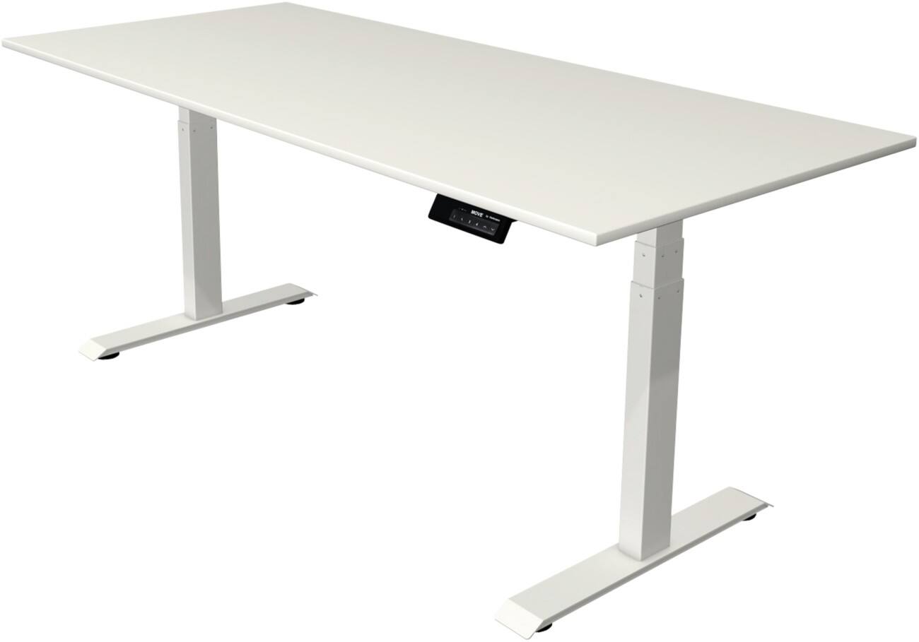 Kerkmann Elektrisch hoogteverstelbaar Zit-sta-bureau Rechthoekig T-voet 1,800(B) x 800 (D) x 1,270 (H) mm Melamine, Spaanplaat, Staal