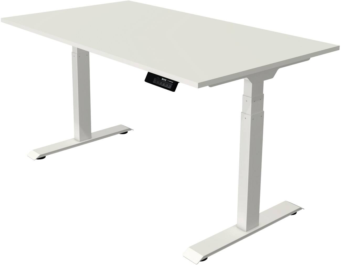 Kerkmann Elektrisch hoogteverstelbaar Zit-sta-bureau Rechthoekig T-voet 1,400(B) x 800 (D) x 1,270 (H) mm Melamine, Spaanplaat, Staal