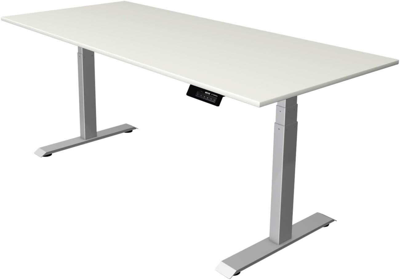 Kerkmann Elektrisch hoogteverstelbaar Zit-sta-bureau Rechthoekig T-voet 1,800(B) x 800 (D) x 1,270 (H) mm Melamine, Spaanplaat, Staal