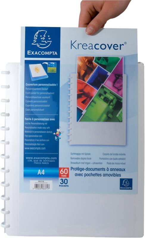 Exacompta Kreacover Showalbum 40 insteektassen A4 Wit Pak van 4