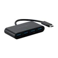 Kensington CH1200 4 x USB-A Female naar 1 x USB-C Male hub K33616WW 10Gbps 4 Poorten Zwart