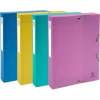 Exacompta Forever Young Archiefdoos 59190E A4 PP (Polypropeen) Elastiek 25 (B) x 4 (D) x 33 (H) cm Kleurenassortiment 40 mm Pak van 8
