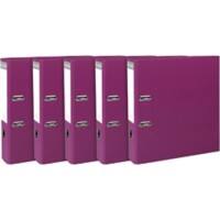 Exacompta Prem'Touch Breed Ordner A4 80 mm Fuchsia 2 Ringen 53347SE Karton, PP (Polypropeen) 10 Stuks