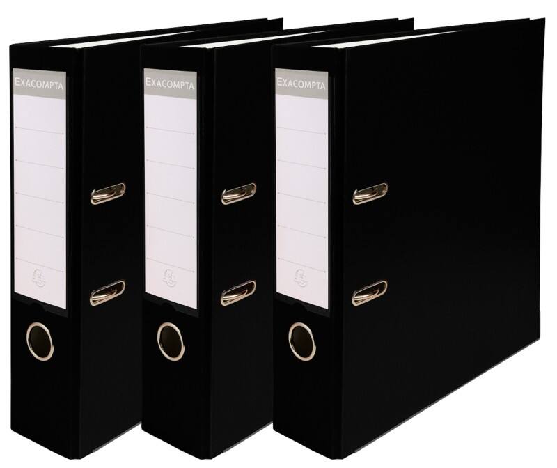 Exacompta Breed Ordner A4 75 mm Zwart 2 Ringen 918401SE Kunststof  12 Stuks
