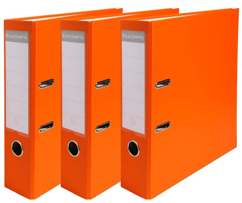 Exacompta Breed Ordner A4 75 mm Oranje 2 Ringen 918414SE Kunststof  12 Stuks
