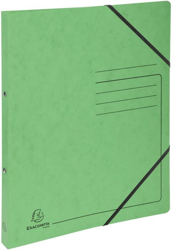 Exacompta Genuine Premium Pressboard 15 mm Ringband Gewafeld karton A4 2 Ringen Zachtgroen 542563E 10 Stuks
