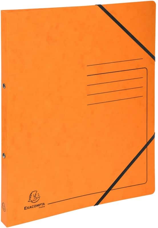 Exacompta Genuine Premium Pressboard 15 mm Ringband Gewafeld karton A4 2 Ringen Oranje 542554E 10 Stuks
